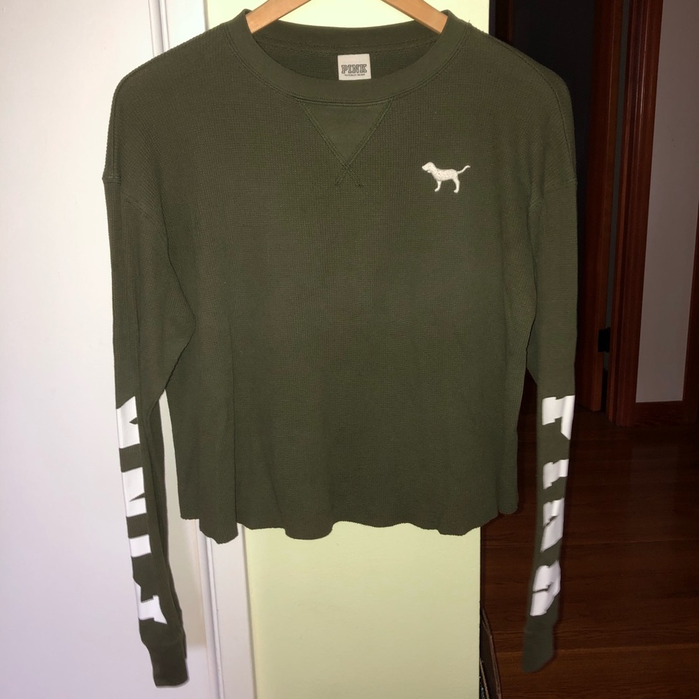VS PINK Long Sleeve Waffle Tee